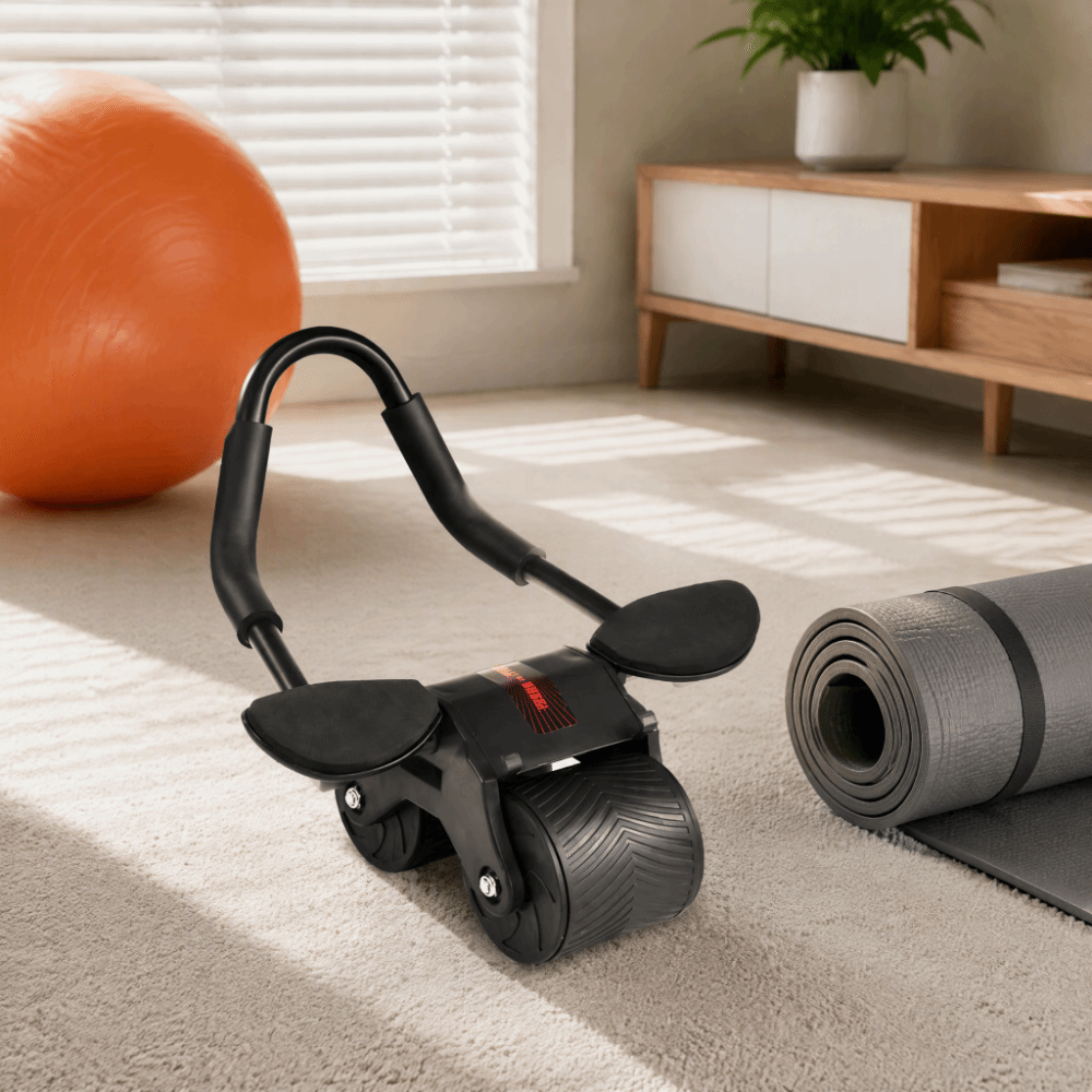 Ab Roller Wheel With Elbow Support - Roue abdominale à rebond automatique, support