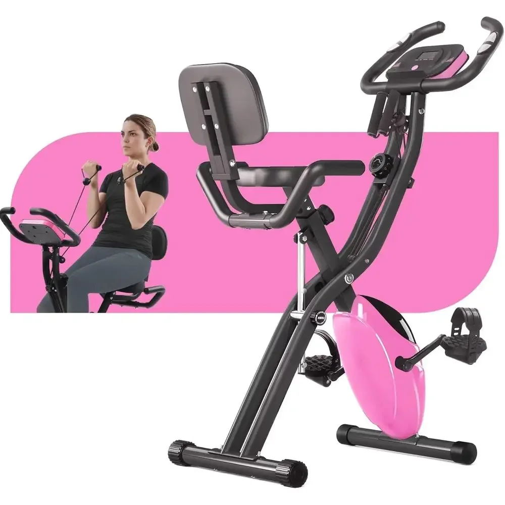 Exercise Bike Magnetic Resistance - Vélo d'exercice 4-en-1 inclinable et vertical