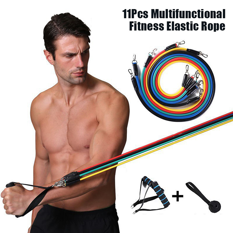 Resistance Bands Set With Handles - Nouvel ensemble de 11 sangles d'entraînement